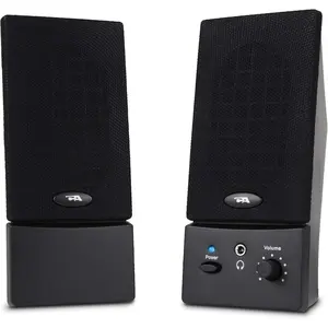 Wired USB 2.0 Desktop Computer Speakers with 3.5mm Audio Jack, Plug-in Stereo Sound Bar, Enhanced Bass, Compact Black Design for PC, Laptop, Monitor Gaming Devices