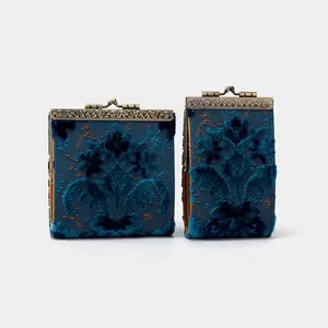 Burnout Velvet Revival Aqua Card Wallet