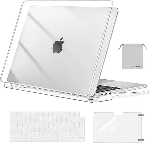 MOSISO Compatible with MacBook Air 13 inch Case M5 2026 M4 M3 M2 2025-2022 | A3449 A3240 A3113 A2681, Hard Shell&Keyboard Cover&Screen Film&Pouch for MacBook Air 13.6 inch Case