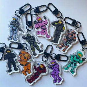 14 Ops Different Red vs. Blue RVB Acrylic Charm Keychain