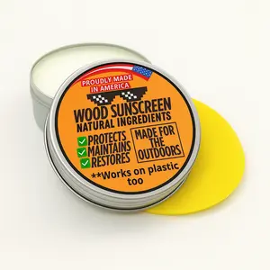 Wood Sunscreen Conditioner & UV Protectant Salve – USA Made Wood Outdoor Protector for Patio Furniture, Tables & Decks. Restores, Nourishes & Shields from Sun & Weather Damage. Long Lasting Protection