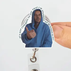 It's Not Clocking To You That I'm Standing On Business Bieber Meme Badge Reel,Funny Quote Retractable ID Holder,Nurse Badge Reel Gift