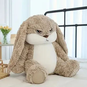 Cute Large Plush Bunny Toy, Huggable Stuffed Animal, Soft Polyester Filling, & Hair, Perfect Gift for Kids, Birthdays, Weddings, Holidays