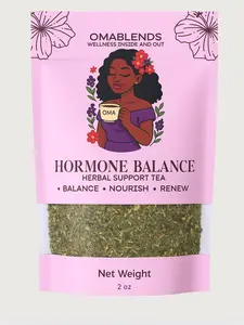 Omablends Hormone Balance Herbal Tea Spearmint & Raspberry Leaf Loose Leaf Blend for Everyday Wellness Caffeine Free USA Blended