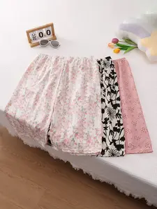 3-Pack Women's 7/8 Sleep Pants, Pajama, Loungewear, Plaid Pattern, Loose Fit, Summer Home Wear, Casual Short Pants, Lightweight, Plus Size, Reusable