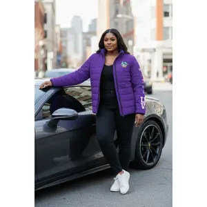 Love Prints Women's Puffer Jacket - Purple Rain