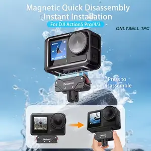 Magnetic Mount Adapter Compatible with Dji Osmo Action 6/5 Pro/4/3, Upgraded Metal Quick Release Camera Stand Vlog Accessory