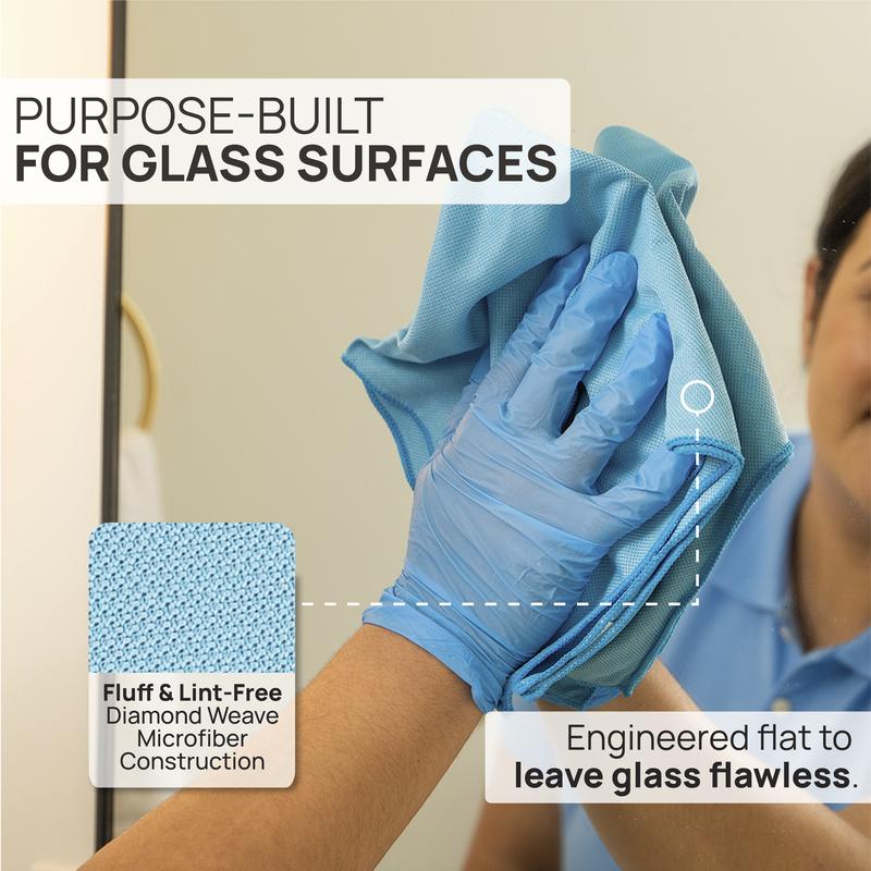 Claro Microfiber Glass Cleaning Cloths (8 Pack) – 2-Step Streak-Free System for Windows, Mirrors & Stainless Steel | Just Add Water, No Chemicals