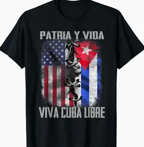 100% Cotton Unisex Patria y Vida, Viva Cuba Libre, Mens Vintage Cuban T-Shirts, Crewneck Sweatshirts & Pullover Hoodie WR3R