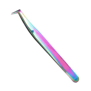 VOCOSTE Women's Seven-character Eyelash Extension Tweezers for Vacation Assorted Color