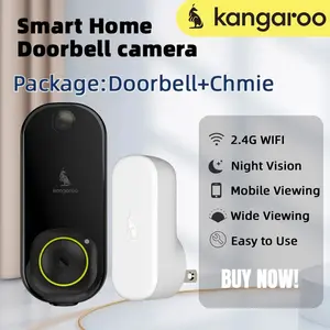 Kangaroo Smart Camera Doorbell+Chime, APP for Remote Notification and Photo Reception, WiFi Required, Battery Powered