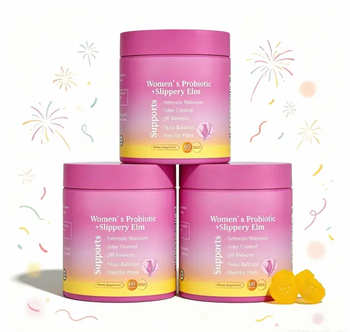 Her Juicy Feminine Probiotics Gummies- All in One Solution with Slippery Elm and Prebiotics&Lactobacillus Probiotic Blend for Women's pH Balance and Dryness - Hawaiian Pineapple Gummies 60 Counts Women's Probiotics