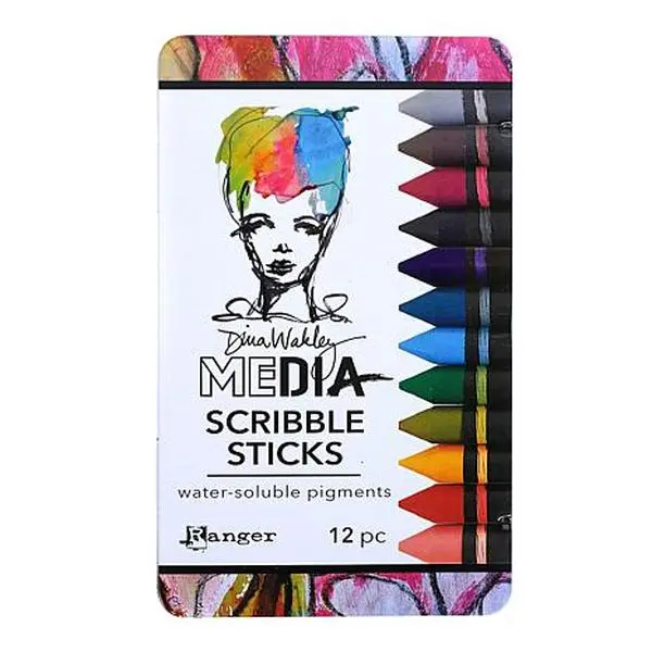 Art Supply Network Ranger Dina Wakley Media Scribble Sticks Set #2 - 12 Pieces
