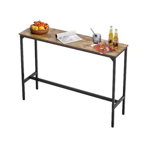 VEVOR Bar Table, Sturdy Metal Frame High Top Pub Table, Small Kitchen Dining, Cocktail Coffee Counter Bar Height Desk, Easy to Assemble, 24x24x36 in, for Living Room Party, Rustic Brown and BlackVEVOR Super Brand Day