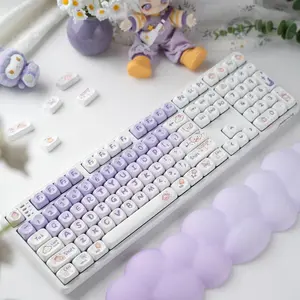 Gradient Purple Rabbit Keycap MOAPBT Cute Highly Compatible Dye-Sublimation Rounded Personality Creative Keyboard Accessories