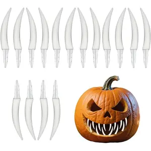 16pcs Halloween Spooky Jack O Lantern Pumpkin Teeth Fangs for Creating Unique Pumpkin Decoration for School Halloween Events