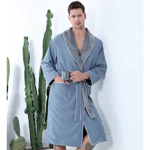 Men's Luxury Microfiber Spa Robe - Elegant and  Bathrobe for Evening and Day Wear Stylish