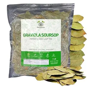Herbalista Premium Whole Dried Graviola Soursop Leaf Tea 100% Natural Non-GMO 4 oz 350+ Leaves Fresh Wildcrafted Authentic Makes 30+ Cups of Delicious Tea