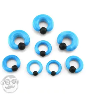 Blue Glass Captive Ring