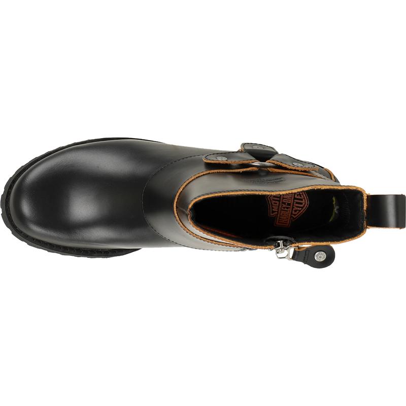 Harley-Davidson Womens Lalanne Zippered Motorcycle Casual Boots Ankle Mid Heel 2-3" - Black