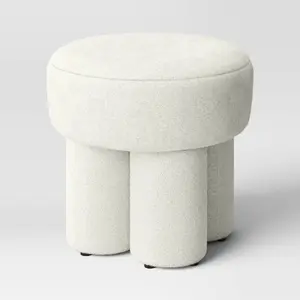 Threshold Round Ottoman Modern Transitional Wood Living Room Bedroom Cream Threshold Round Ottoman Modern Transitional Wood Living Room Bedroom Cream