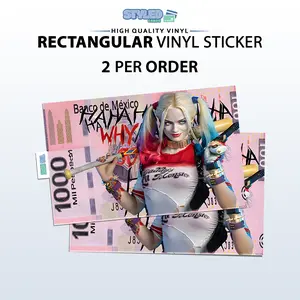 1000 billete harley quinn rectangle vinyl sticker