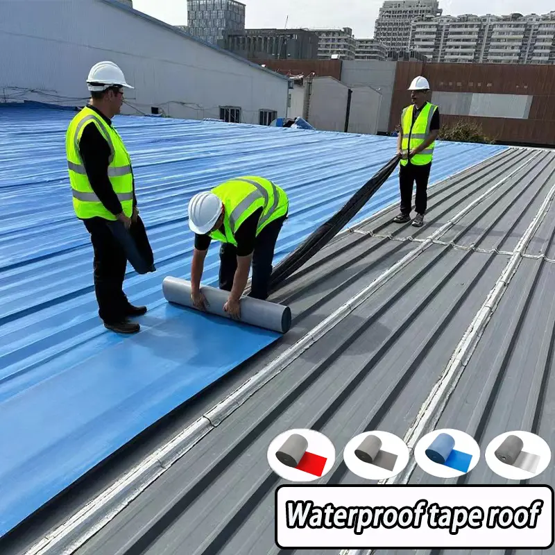 2-Pack FuBon RUNTIAN PE waterproof sealant tape, 19.6in x 196in.  Resists extreme temperatures (-76°F to 230°F) and UV aging.  Ideal for roofs, walls, pipes, and vehicle tops—provides long-lasting, reliable waterproofing.