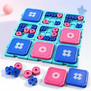 Tic Tac Toe Board Game for Kids & Adults, 2 Player Strategy Puzzle Game, Portable Travel Tabletop Toy for Family Game Night, Educational Brain Teaser Gift