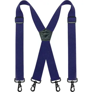 1.48" Wide Heavy Duty Suspender with 4 Swivel Hooks for Jeans Pants