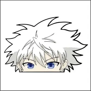 Killua Peeking sticker, Ideal for Laptop and Water Bottle Decor, anime sticker waterproof