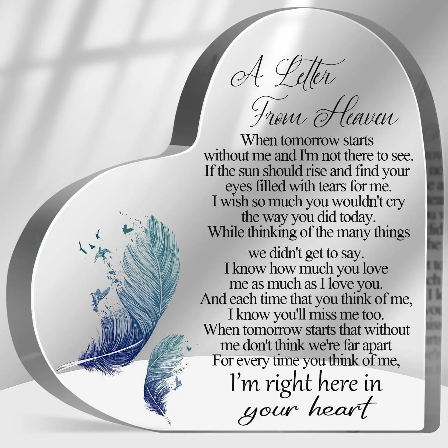 Memorial Wall Art Home Decor for Loss of Loved One, Sympathy Gift Keepsake, Grief Bereavement Remembrance Acrylic Plaque Sign for Family Memories