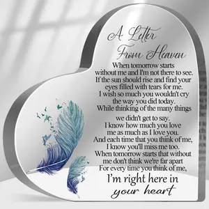 Memorial Wall Art Home Decor for Loss of Loved One, Sympathy Gift Keepsake, Grief Bereavement Remembrance Acrylic Plaque for Family Memories