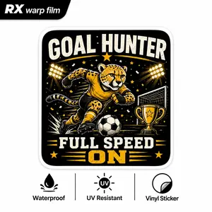 Soccer Cheetah Car Sticker, Goal Hunter Football Vinyl Decal, Waterproof Sticker for Car Window Laptop Bottle Decoration