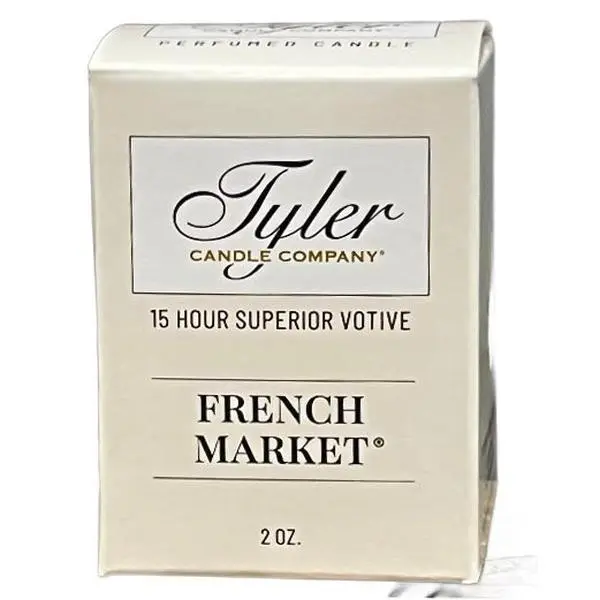 Tyler Candle 15-Hour Boxed Votive Set of 4 - French Market