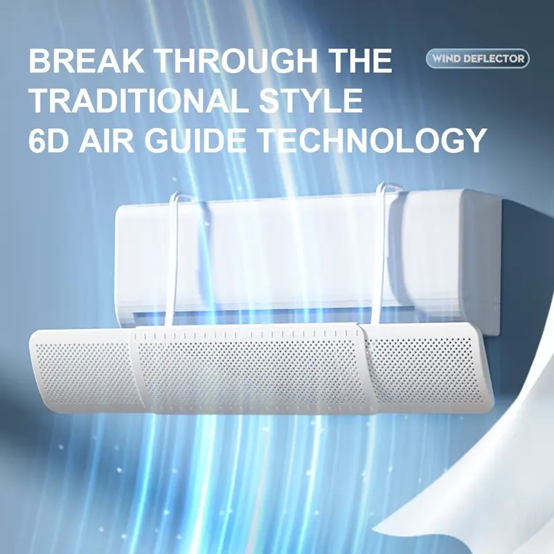 AC Outlet Deflector – Prevents Cold Air from Blowing Directly on People, Adjustable Angle, for Wall Units and Central AC