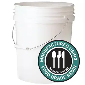 5 Gal 70mil Food Safe Bucket White Manufactured Using Food Grade Resin Wash Prior to Use
