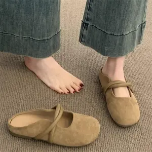 Women's Casual Slip-On Mule Sandals, Summer Work Shoes, Bag-Head Half Slippers