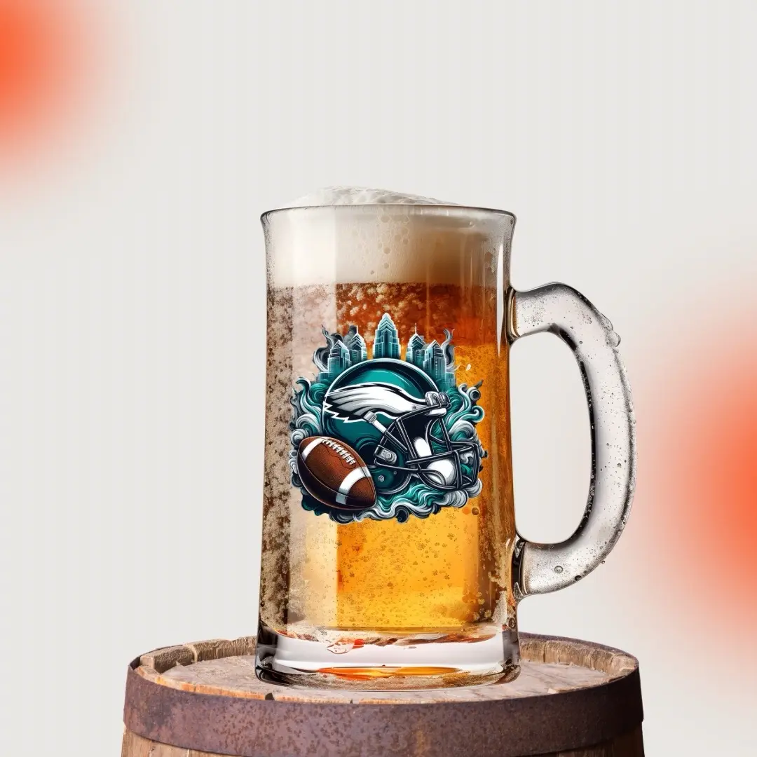 Football Game Day 16oz Glass Mug - Ideal for Tailgating, Watch Parties, or Casual Use - Drinkware