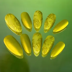M017, Medium Length Crazy Bee Press-on Nails, Handmade by Nail technicians , Acrylic, Nail Art, Nail Care, Manicure, Daily