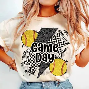 (NOT GLITTER) Softball Mama Shirt, Retro Checkered Game Day Softball Sweatshirt, Leopard Coquette Softball Mom Tee, Mother's Day Gift
