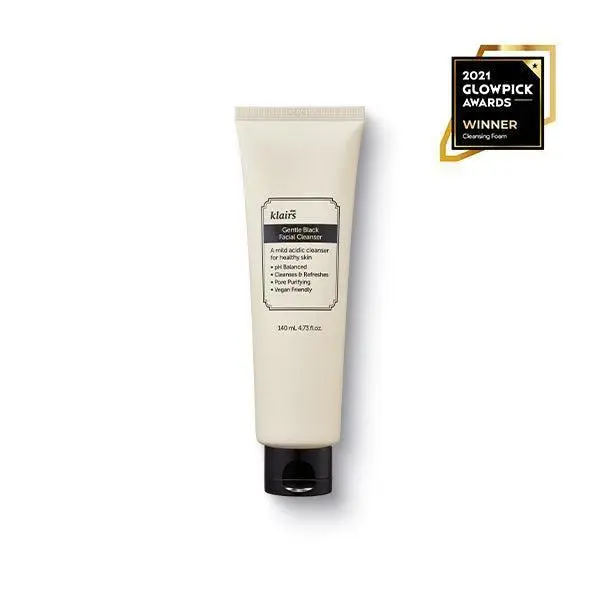 [DearKlairs] Gentle Black Facial Cleanser | Vegan, low pH, Hydrating Finish, 99% Fine Dust Removal, A Creamy foam cleanser, daily face wash, Cleansing Skincare Calming Mild Sensitive Skin Facial Cleansing Comfort, Foaming Cleanser, Cleans