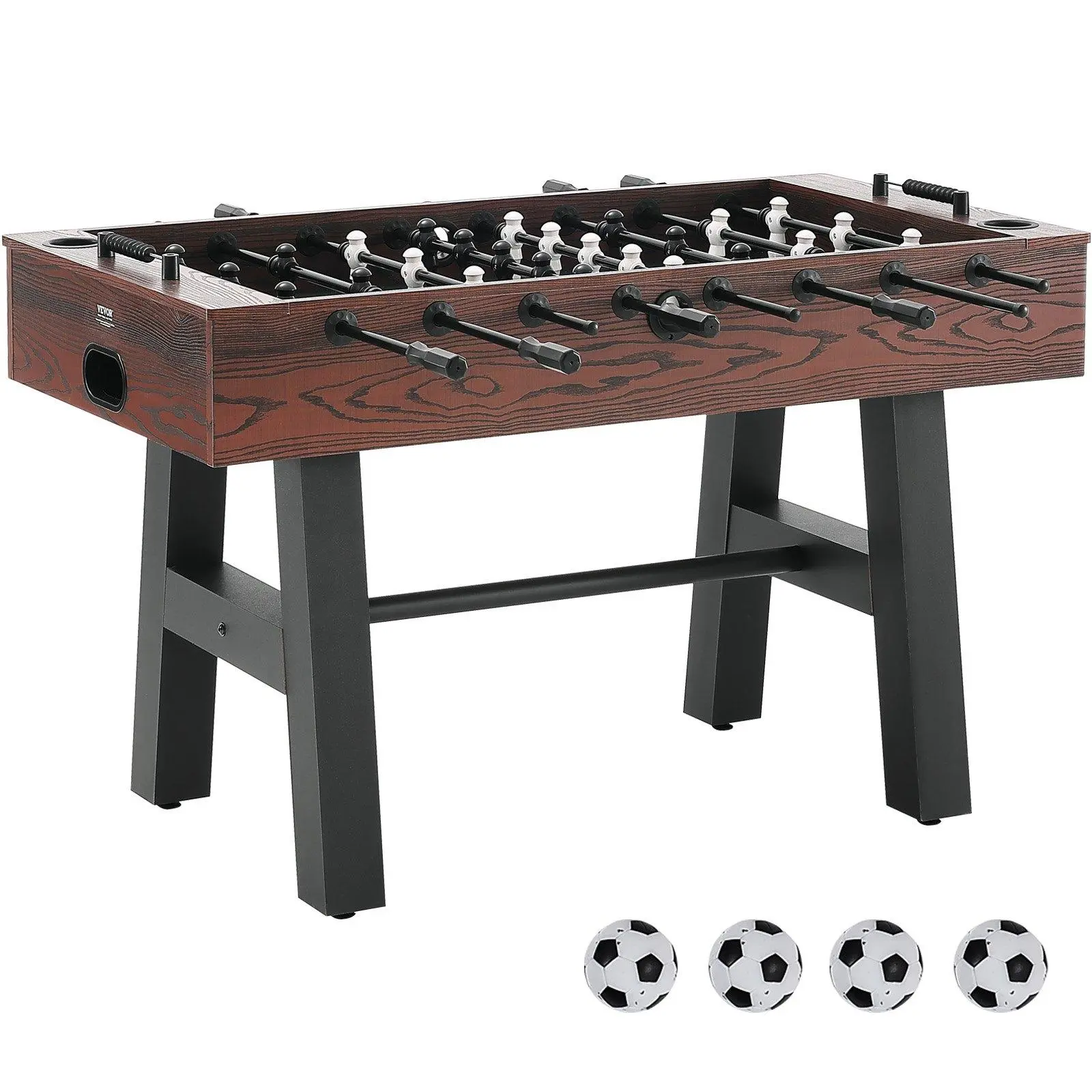 【summerfinds】VEVOR Foosball Table, 55 inch Standard Size Foosball Table, Indoor Full Size Foosball Table for Home, Family, and Game Room, Soccer with Foosball Table Set, Includes 4 Balls and 2 Cup Holders