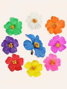 9Pcs Hawaiian Flower Hair Clip for Women Fashion Bohemian Flowers Hair Accessory for Dancer Bridal Wedding Beach Party