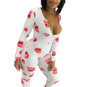 Kisses long cotton onesie Comfort Loose prettygirlloungeset Stretchy Womenswear