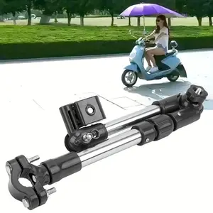 1Pc Adjustable Telescopic Bicycle Umbrella Stand, Adjustable Umbrella Stand for Bicycles and Wheelchairs, 360 Degree Rotating Outdoor Sunshade Stand, Foldable Sunshade Canopy Stand