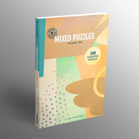 Brain Boosters Mixed Puzzles Volume 1 Regular Edition - English Educational Enrichment Book, 300 Engaging Activities, Cognitive Exercise, Mental Stimulation, Crossword Puzzles, Sudoku, Word Searches, All Skill Levels, Book Lover Gift