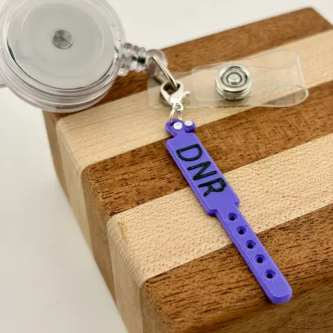 Funny Nurse badge charm - Miniature DNR band