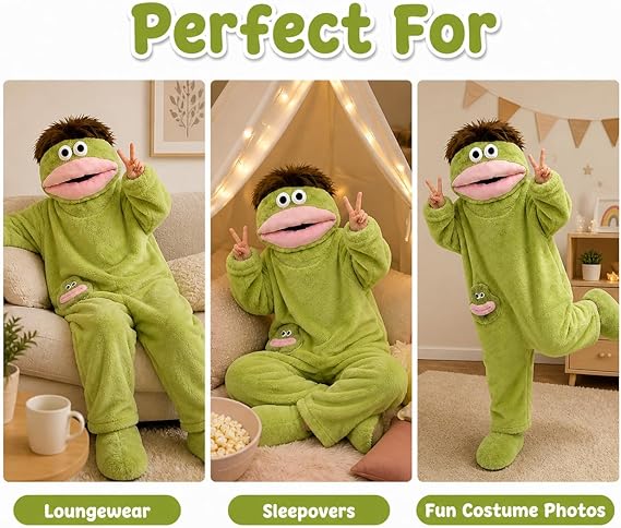 Msrlassn Mid Year Sale Cute Monster Wearable Blanket Hoodie for Women Men, Soft Sugar Fleece Loose Pullover Warm Cozy Home Loungewear Funny Pajamas, Father's Day Gift Perfect for Home & Parties Halloween, One Size for Women Men