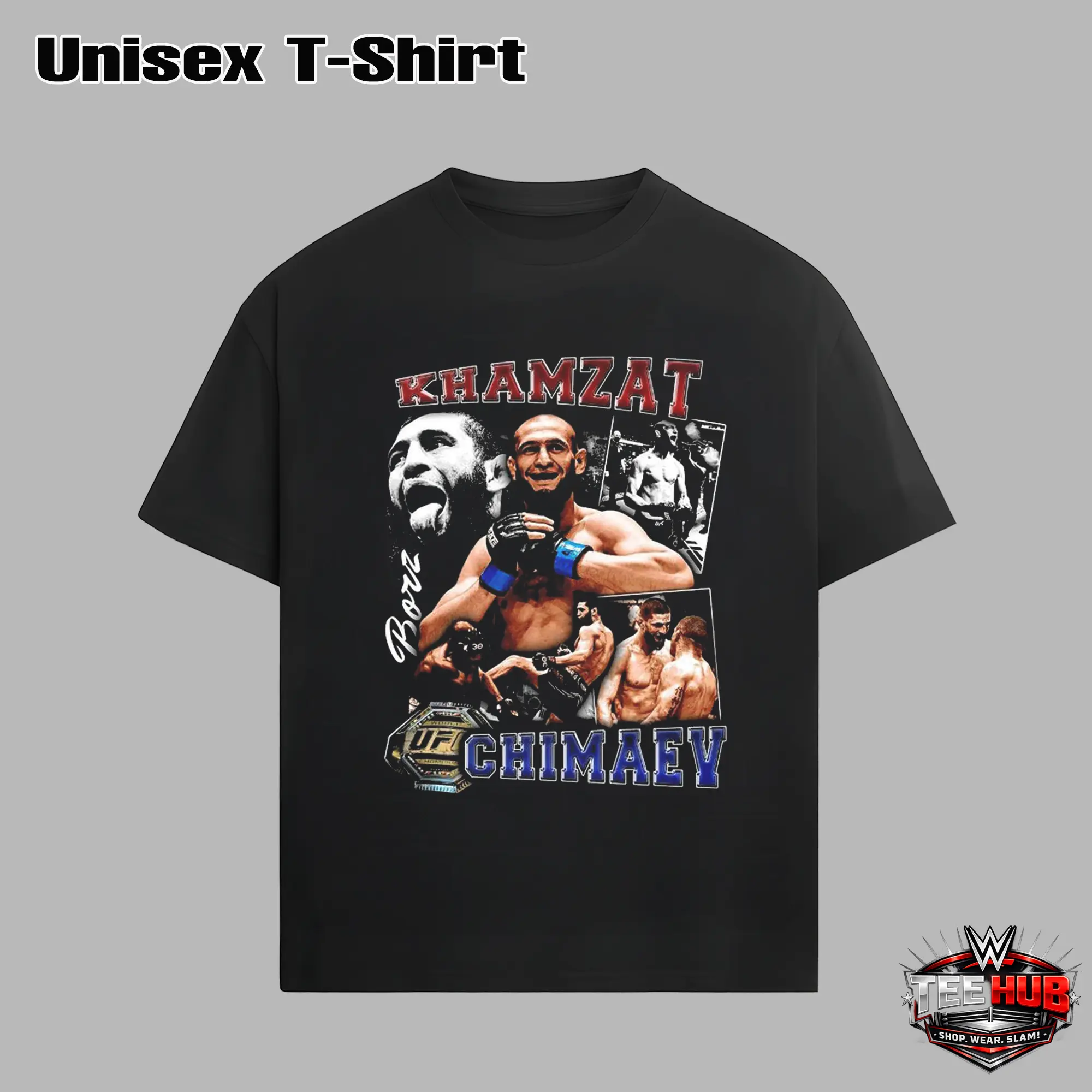 Vintage Khamzat Chimaev UFC Graphic T-Shirt - Iconic Fight Moments, Championship Design, Perfect for MMA Fans