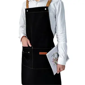 Stylish High-grade Household Apron, Wear-resistant Cooking Cover Apron, Practical Unisex Bib Apron for Kitchen Baking Restaurant Working-MM1